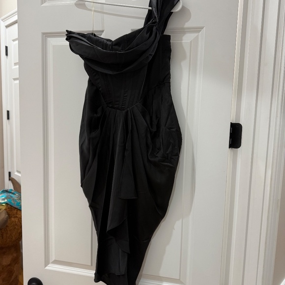 Janis Black Satin Corset Midi Dress by House of CB - Picture 3 of 4